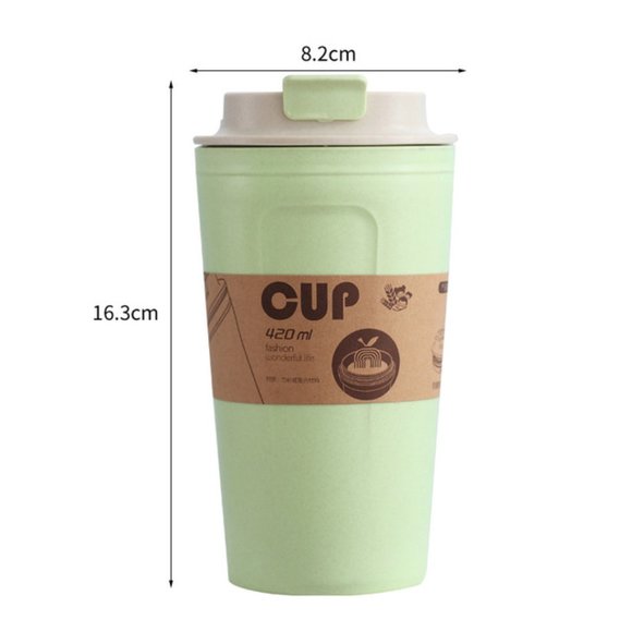 3 Wheat Straw/Bamboo Travel Mugs ! Eco Friendly and Biodegradable! New! - Picture 7 of 9